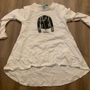 Girls long white top